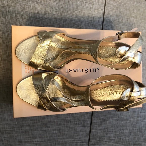 Jill Stuart Gold Strappy “Astrid” Heels - Picture 2 of 6